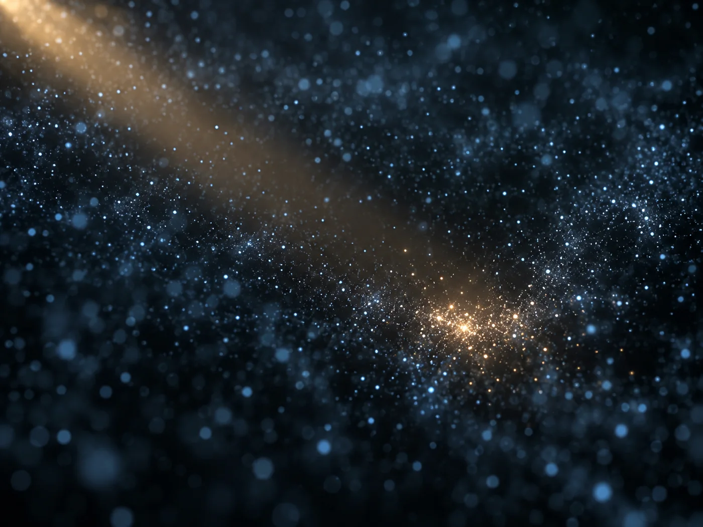 In the dark space, a light point spreads countlessly as fog, and only a small group of these images are illuminated by thin light.