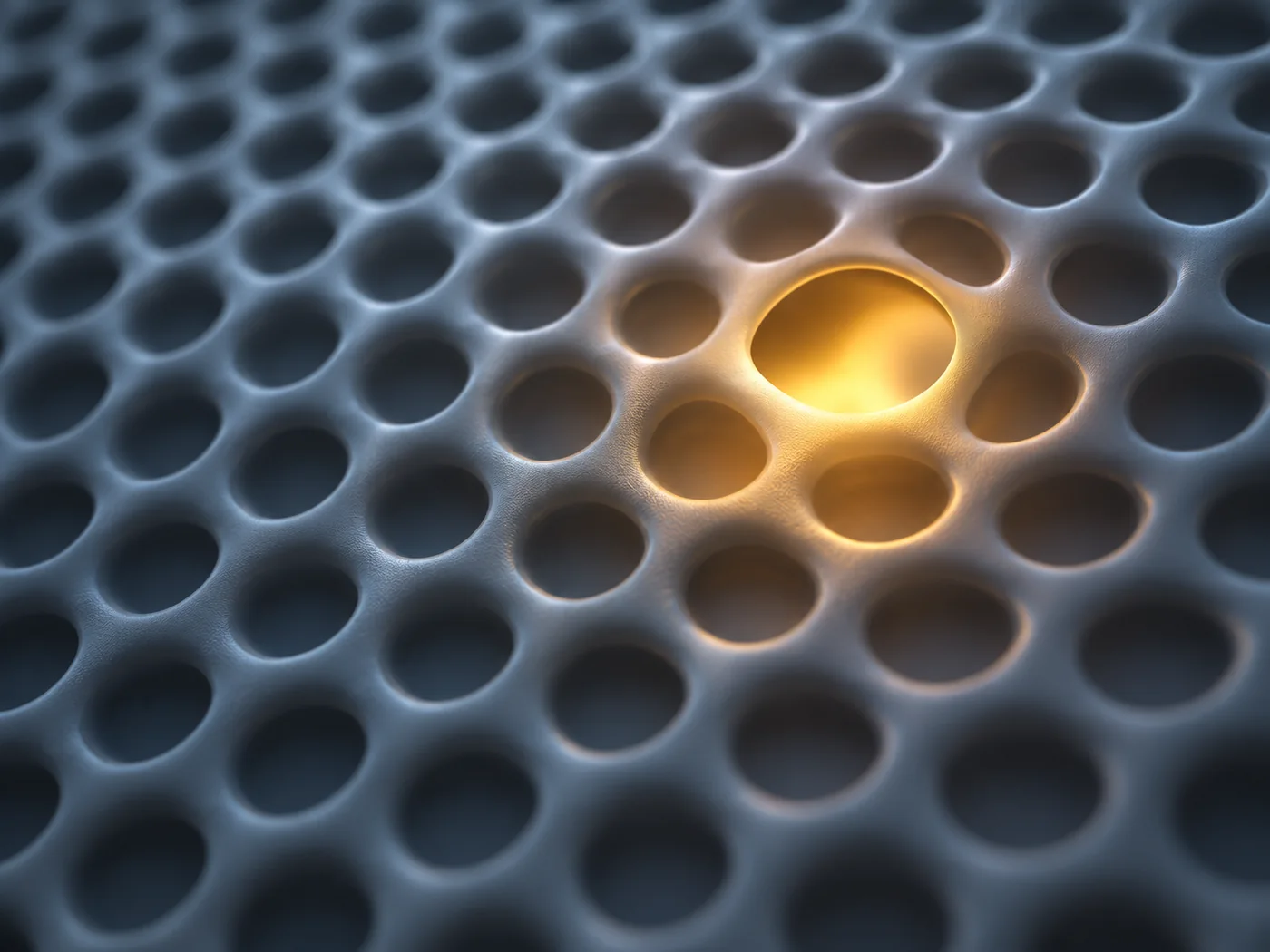 [An image concept that only one of the fine lattice surfaces without seams reveals small and light leaks from it]