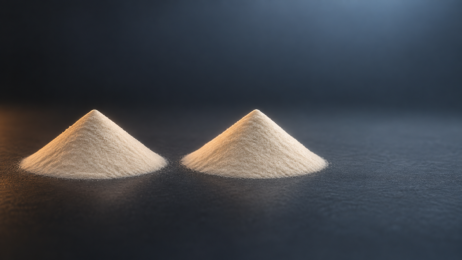 Hero image: abstract image with two powder piles that look almost the same