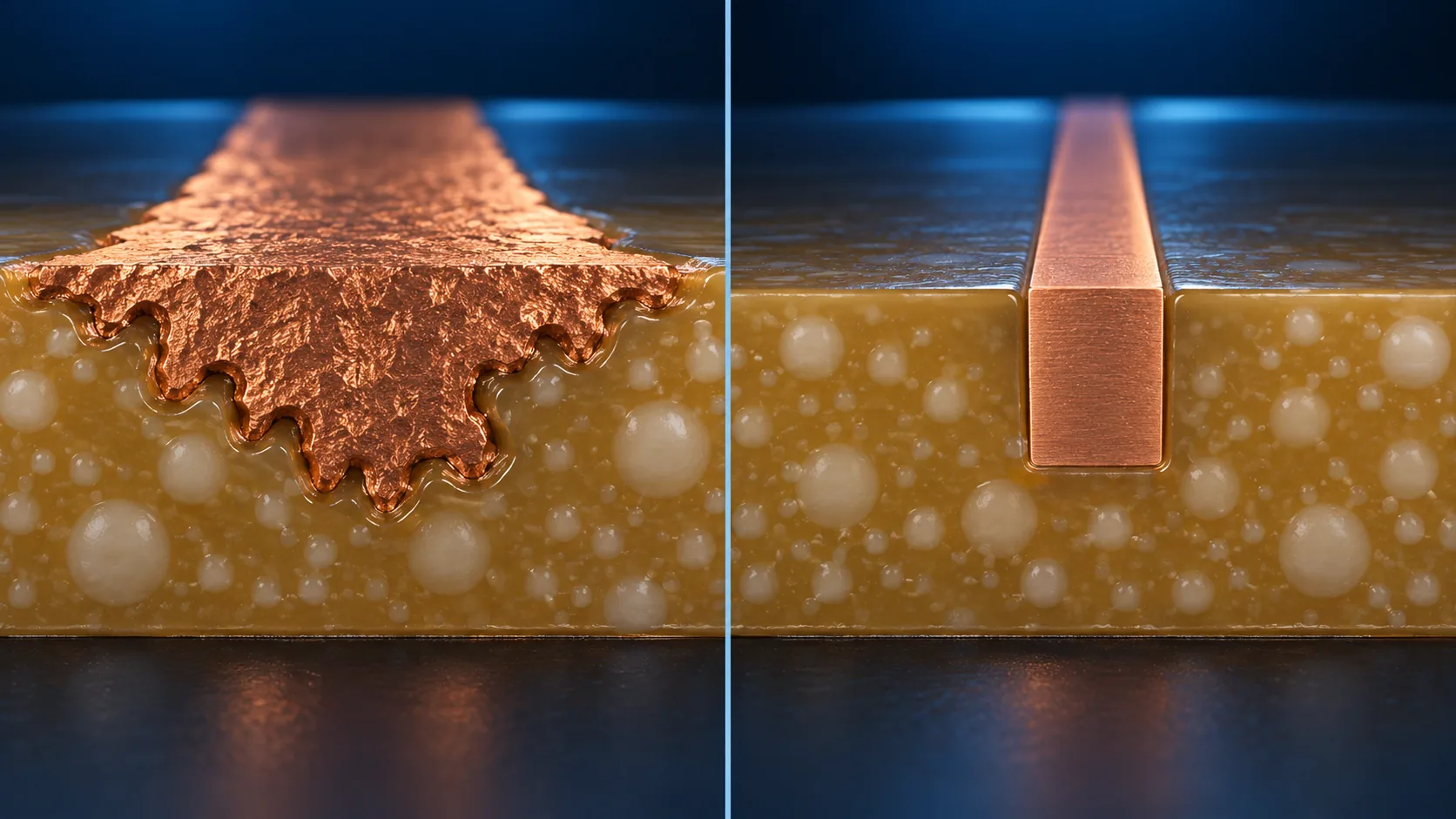 Conceptual illustration of Trade-off between a rough and a smooth surface
