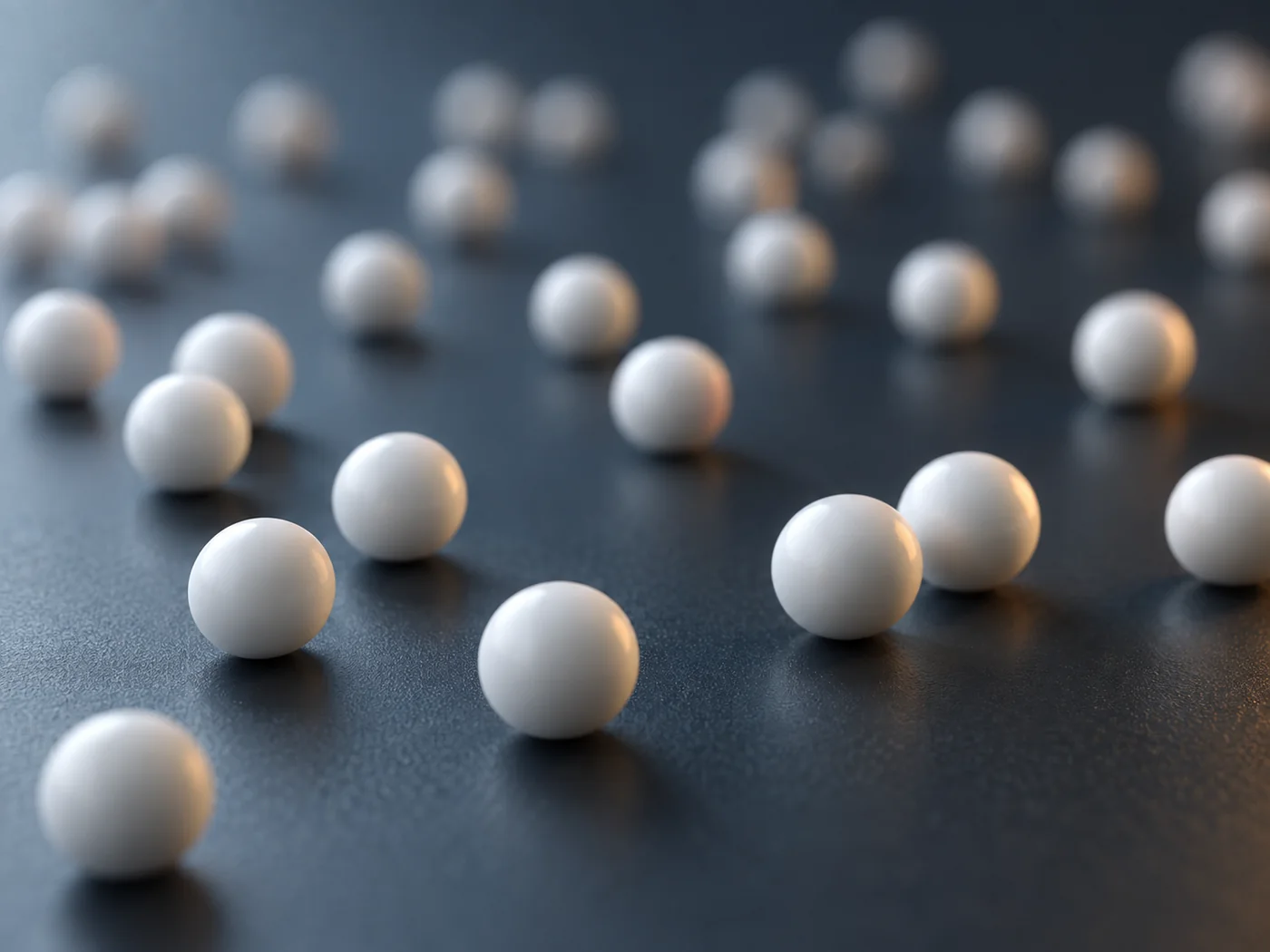 On the dark side, the concept image that the slight balls of the white smooth size scattered around the eye