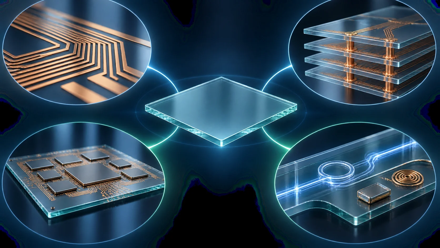 Conceptual illustration of How the properties of glass lead on to capabilities