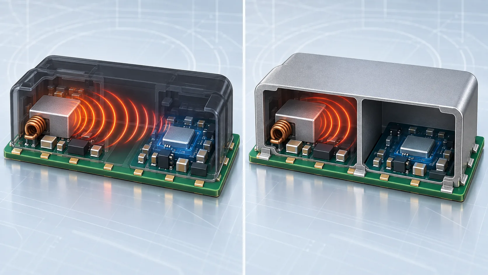 Conceptual illustration of What RF shielding does