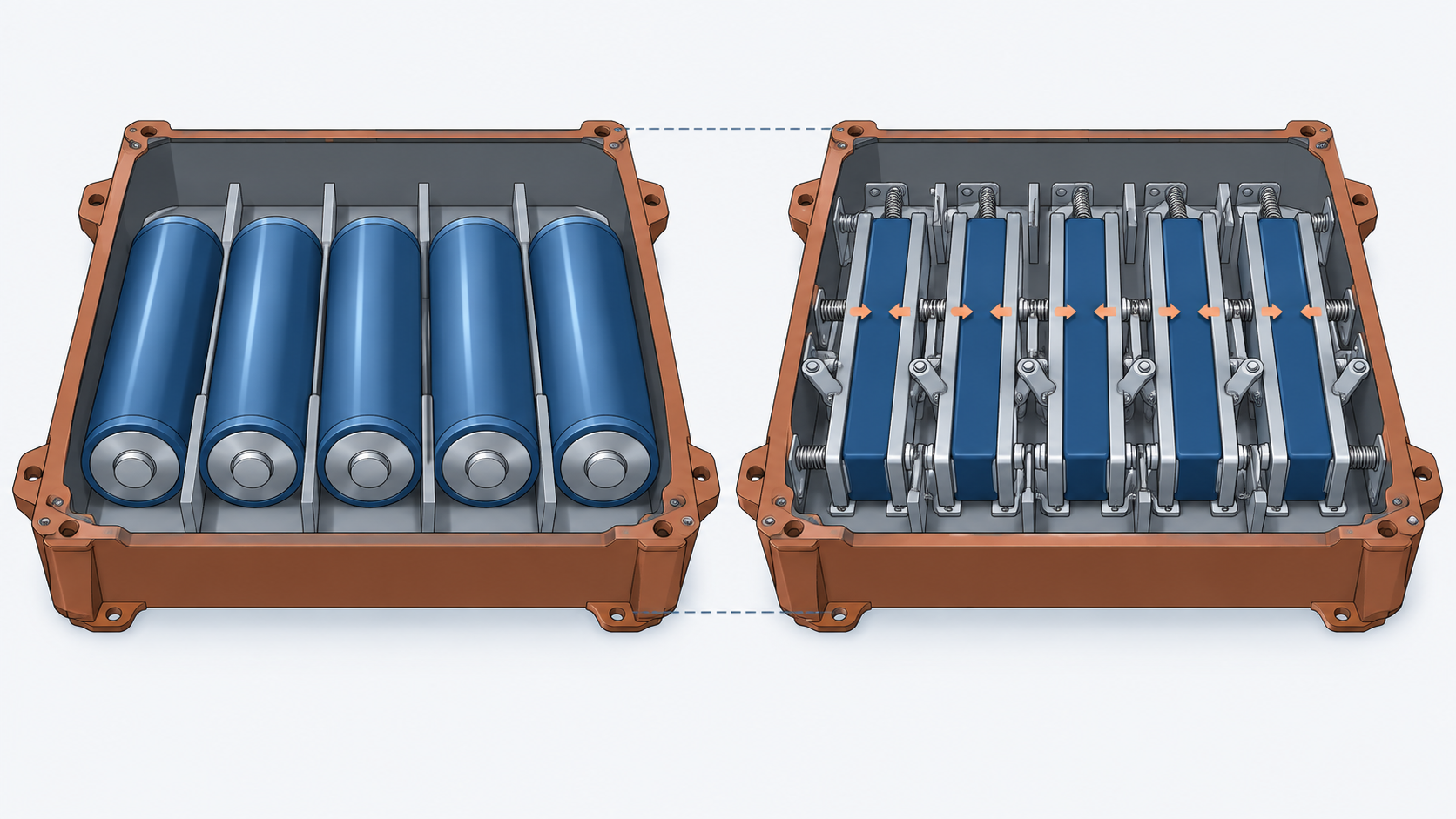 Conceptual illustration: The idea of replacing only the mechanical structure while keeping the frame of the existing battery pack to accommodate solid-state cells.