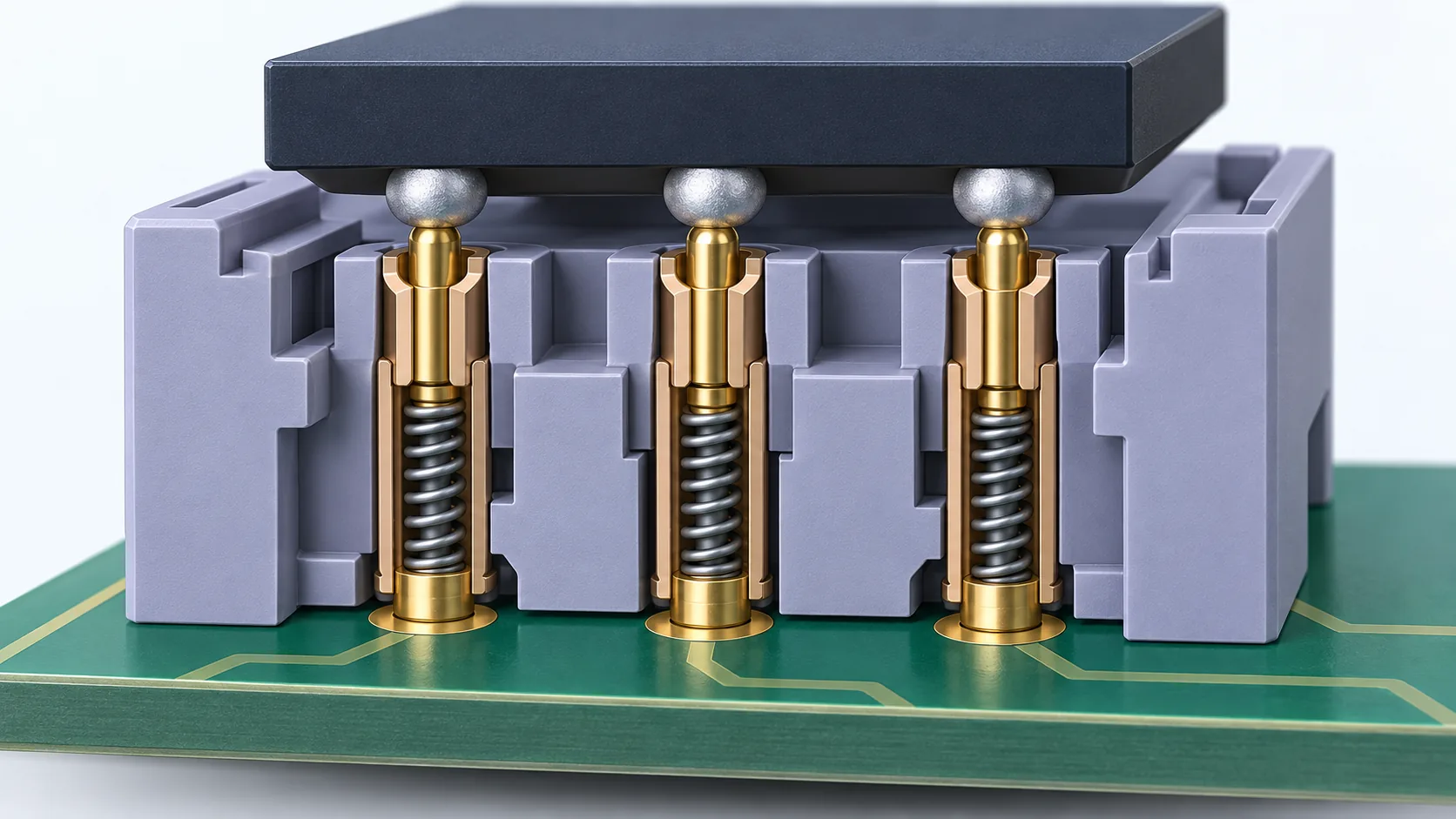 Conceptual illustration of Materials used in each part of a test socket