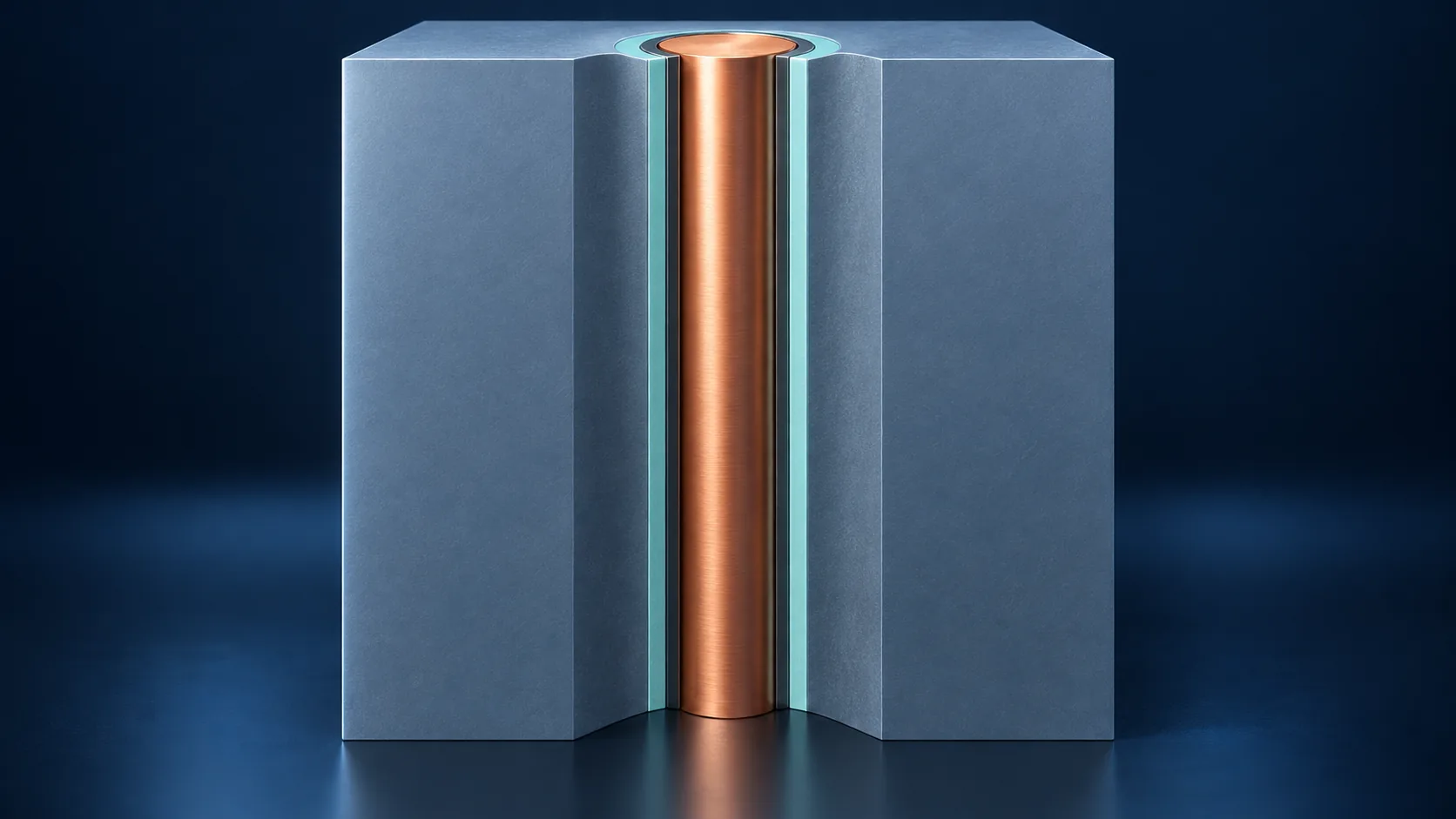 Conceptual illustration of Cross-section of a TSV