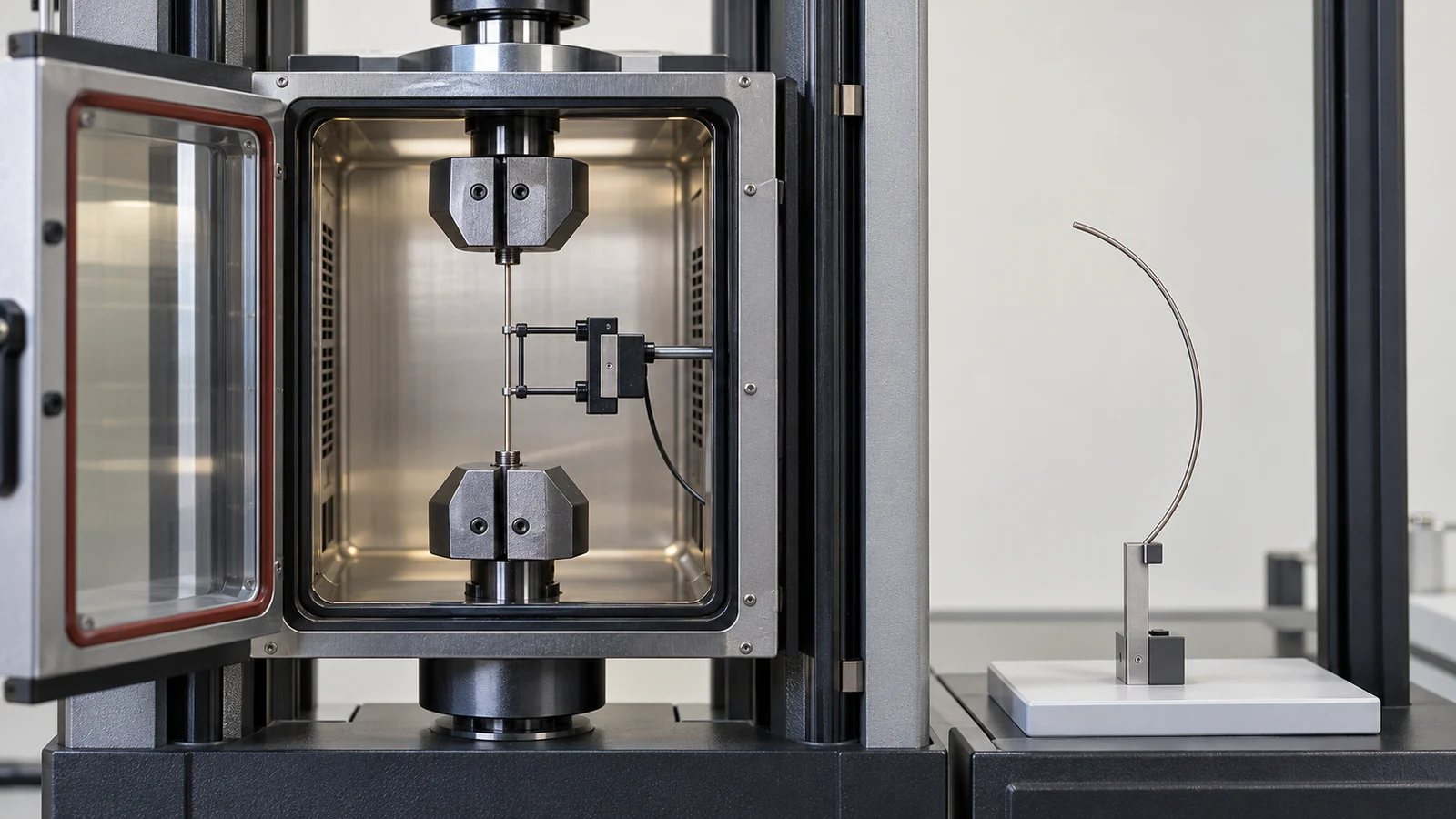 Load and temperature are controlled during superelasticity testing