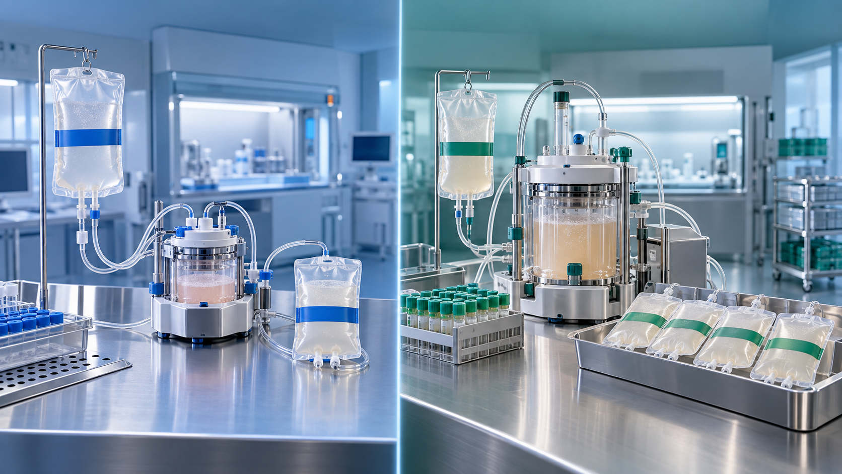Patient-specific autologous production is compared with donor-derived allogeneic production