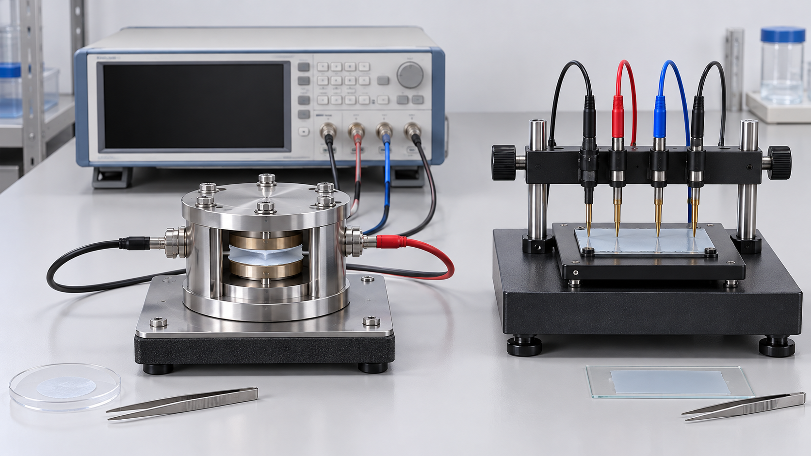 Ionic-film and electronic-coating tests use different arrangements