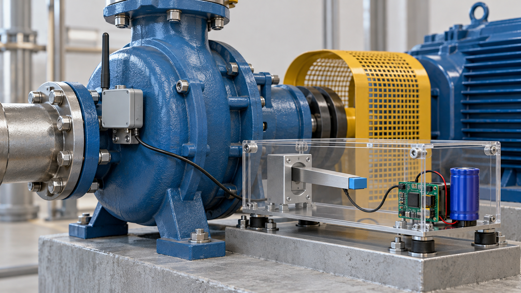 Distinguish the vibrating cantilever, power-management circuit, storage element and sensor