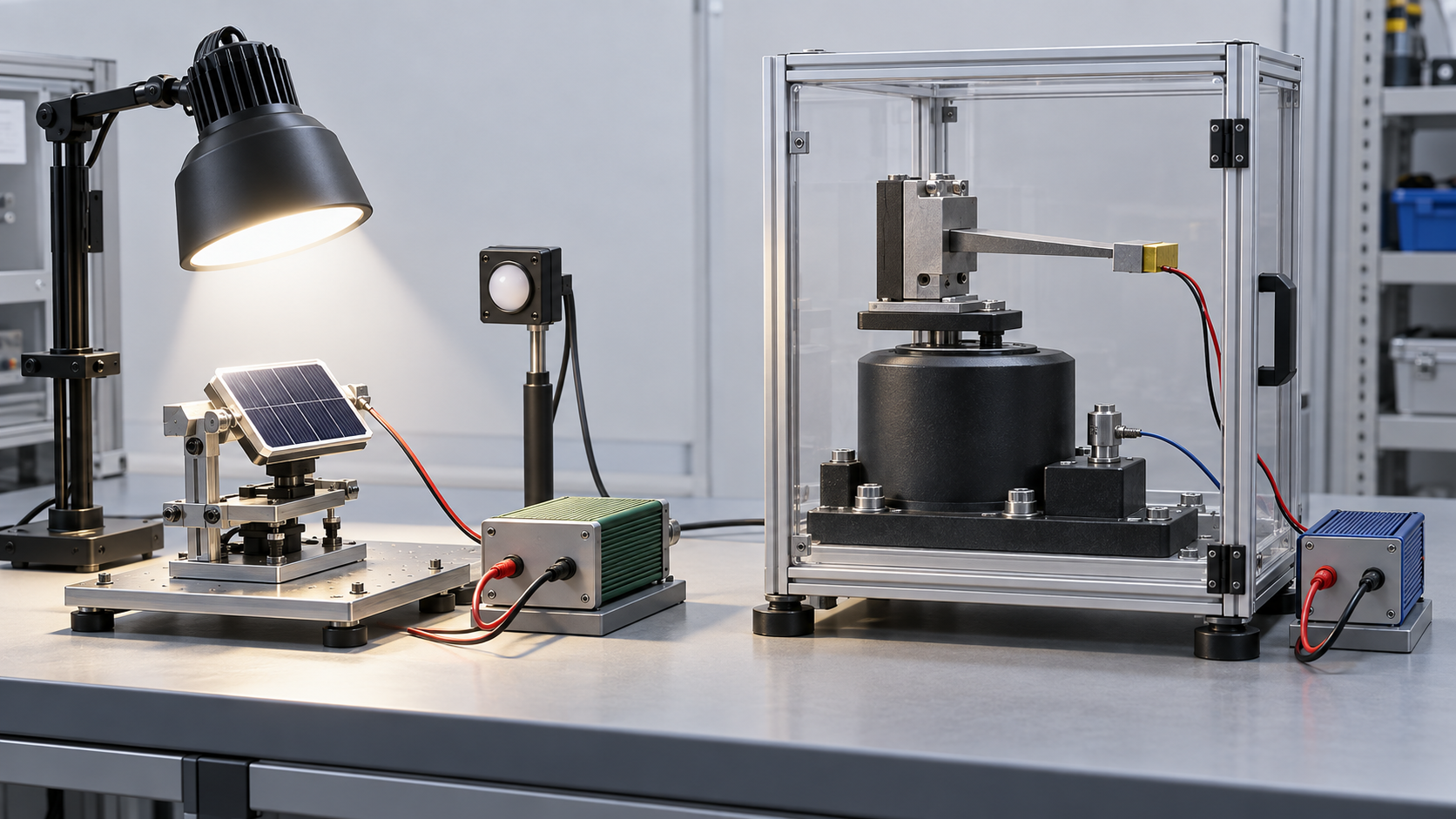 Light and vibration are measured on different fixtures