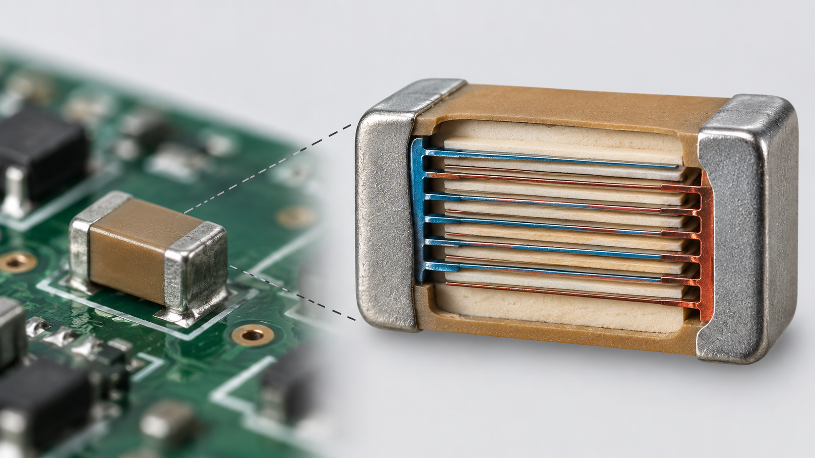 An actual-scale component is separated from its enlarged model