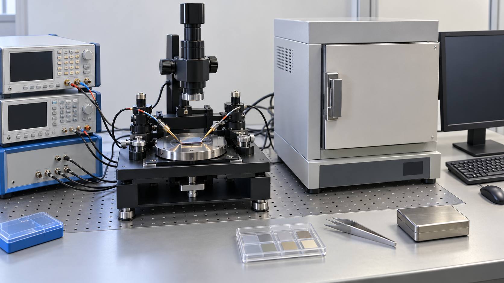 Electrical pulses test polarization switching in a thin-film sample