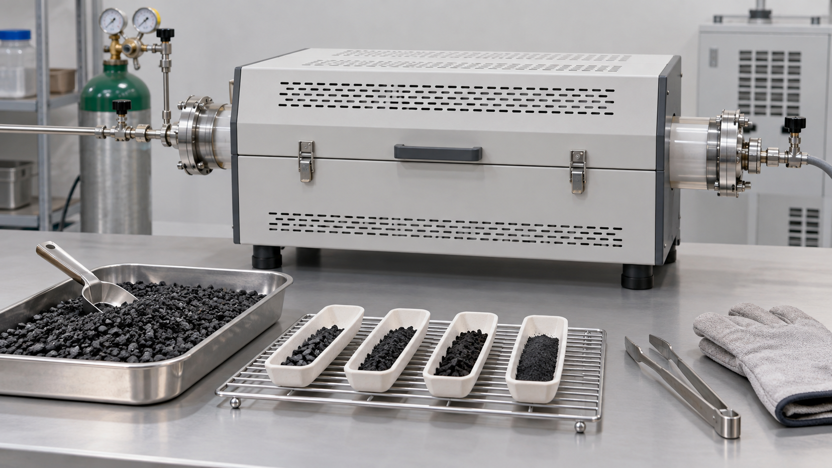 Heat treatment converts a precursor into carbon material