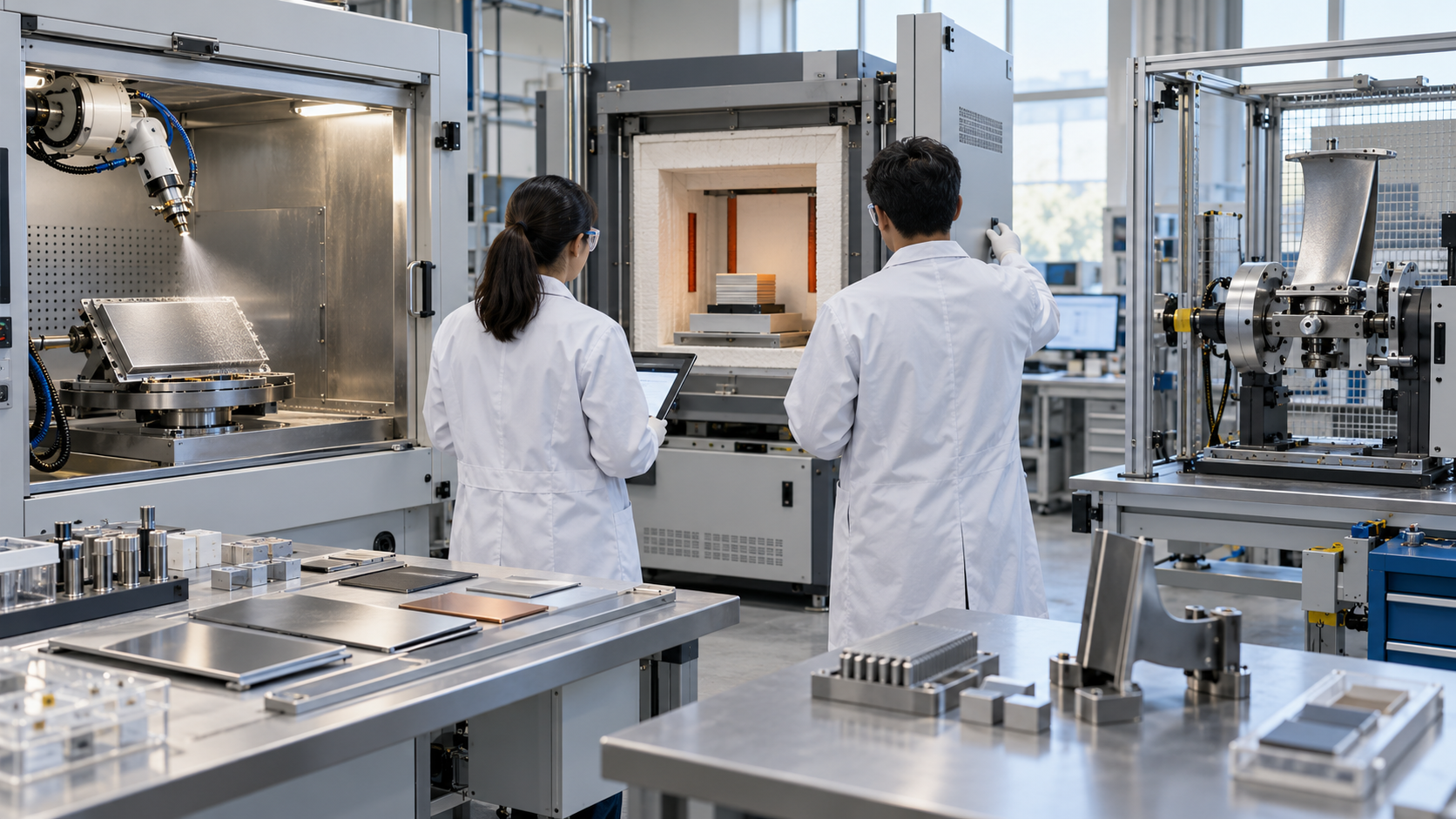 Prototyping and evaluation illustrate applied research for industrial needs, not an actual contract or facility.