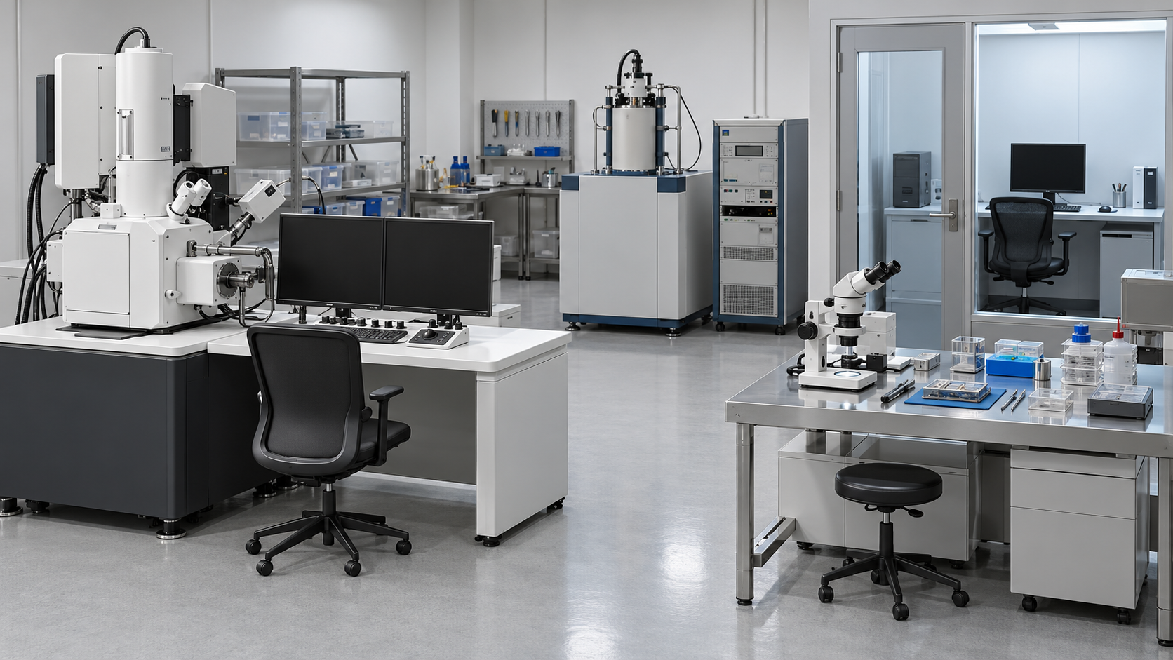Research, shared equipment and specimen data are connected conceptually; no actual NIMS facility or research result is reproduced.