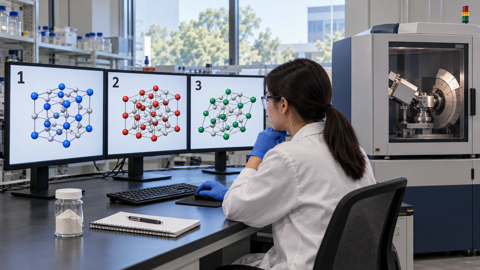 Different atomic arrangements can share a composition. Ranking computed candidates differs from identifying the structure of a real sample.