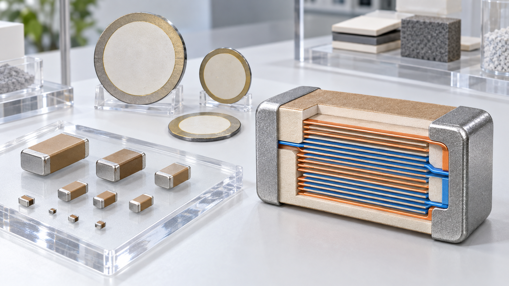 Small components are separated from enlarged cutaways
