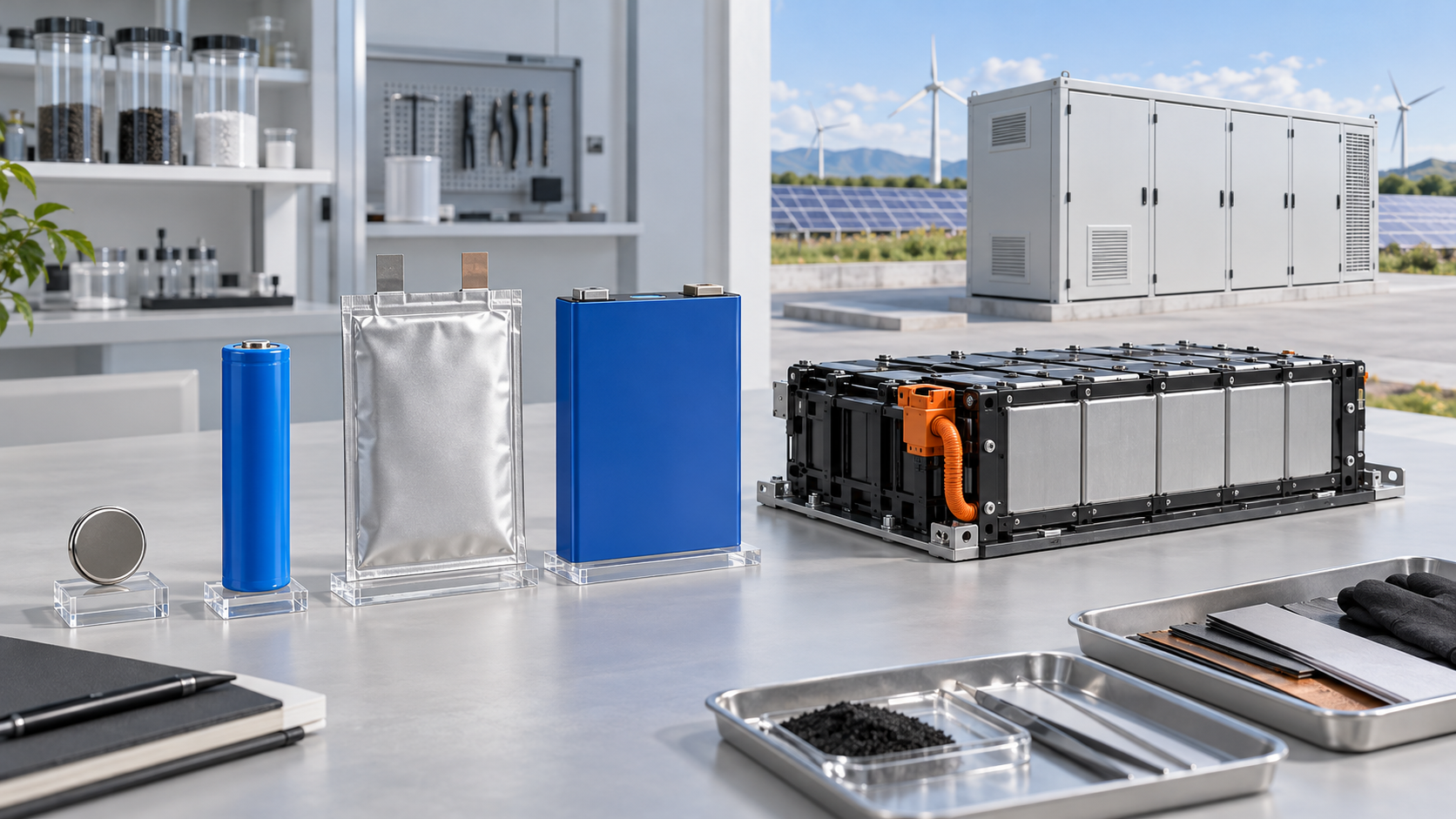 Research cells, practical cells, modules and installations illustrate different levels