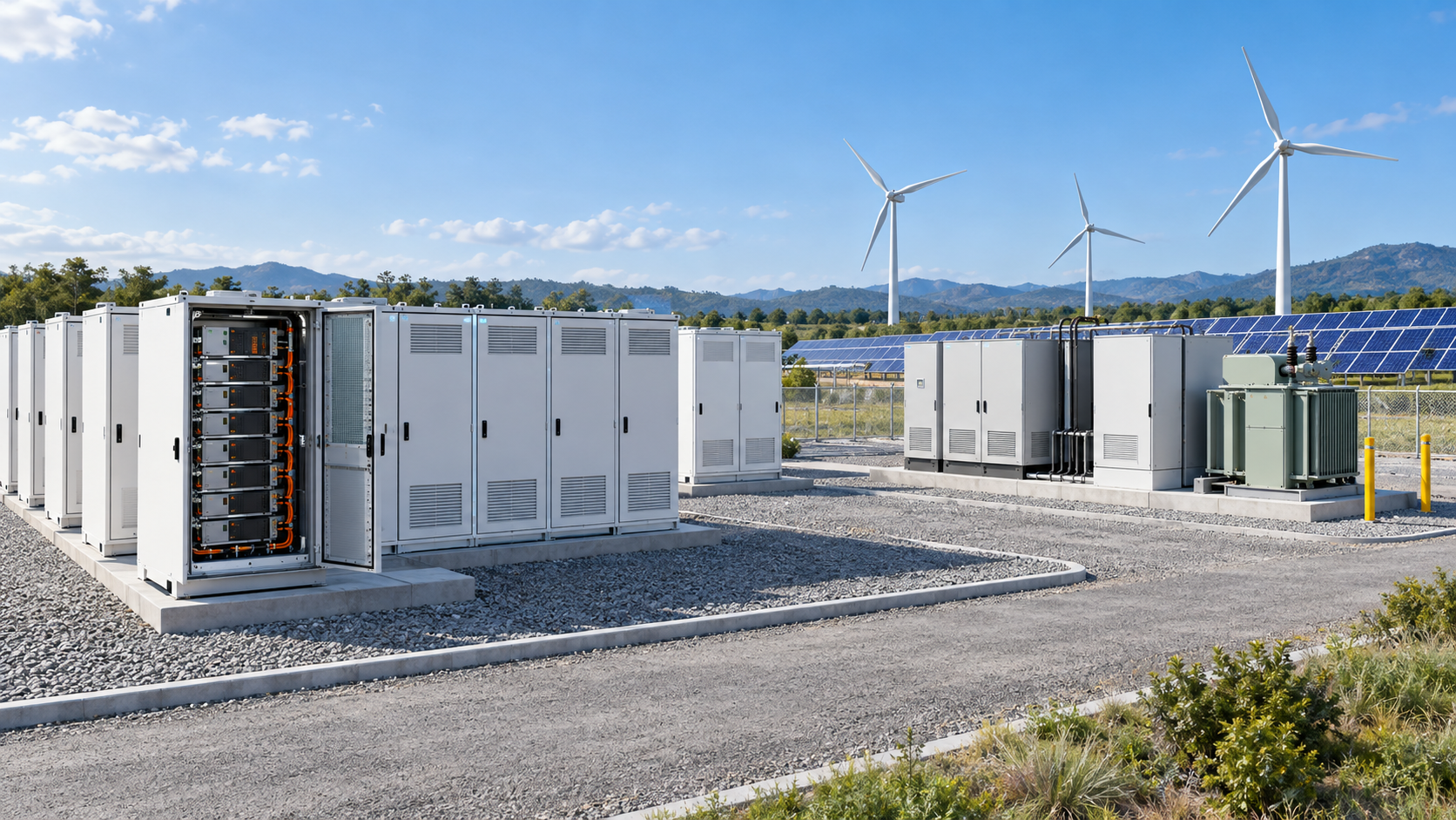 This shows an example of storage alongside renewable generation