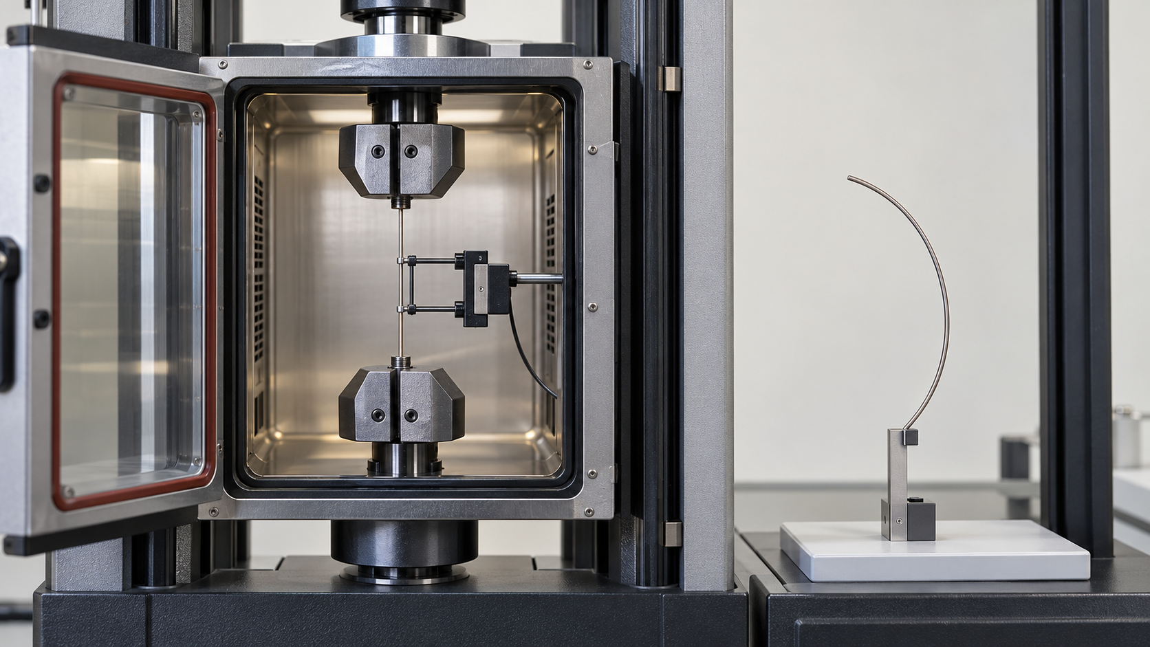 Load and temperature are controlled during superelasticity testing