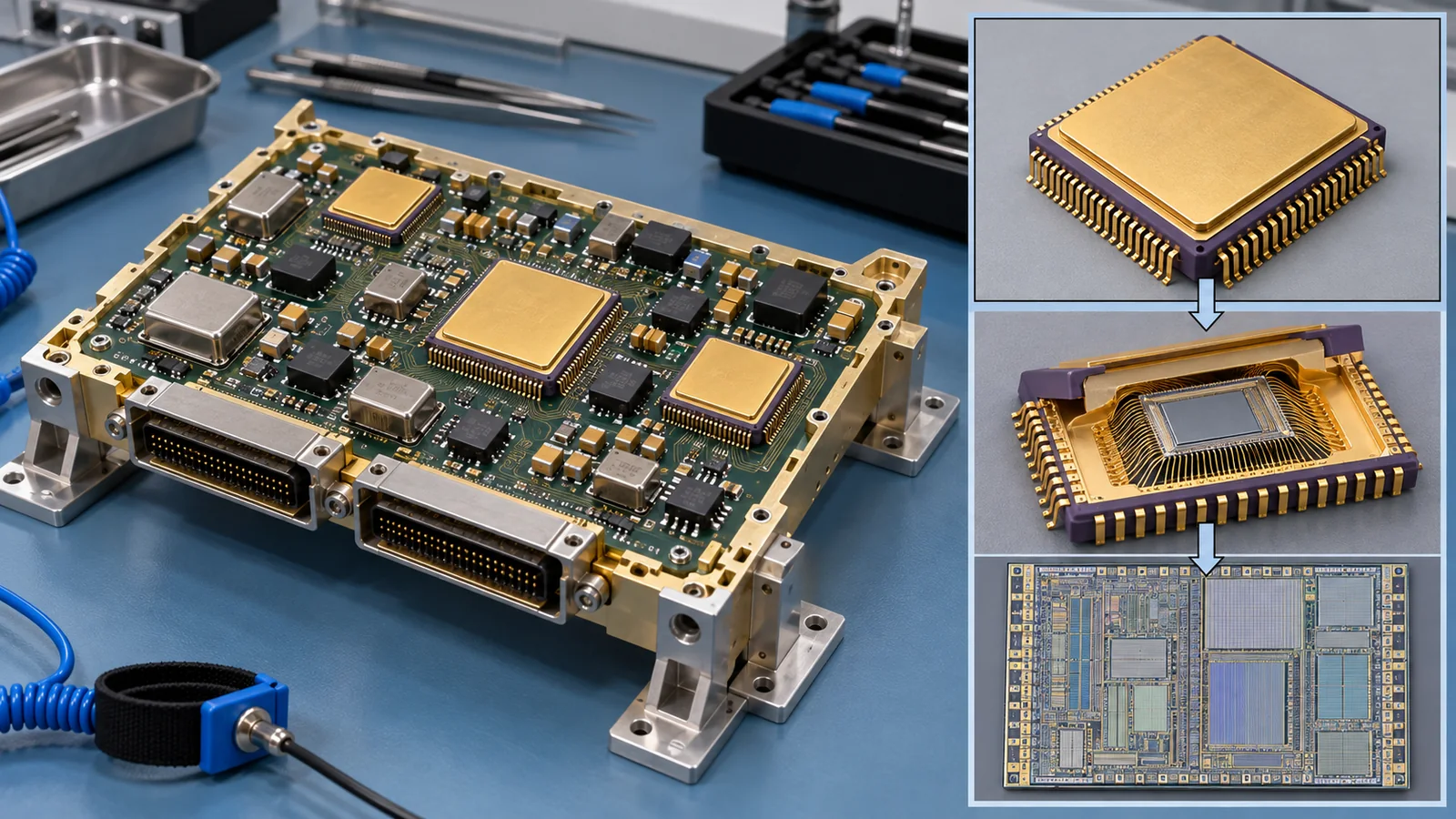 Examples of control and processing components. Radiation tolerance and assurance levels require part-specific documentation and tests.