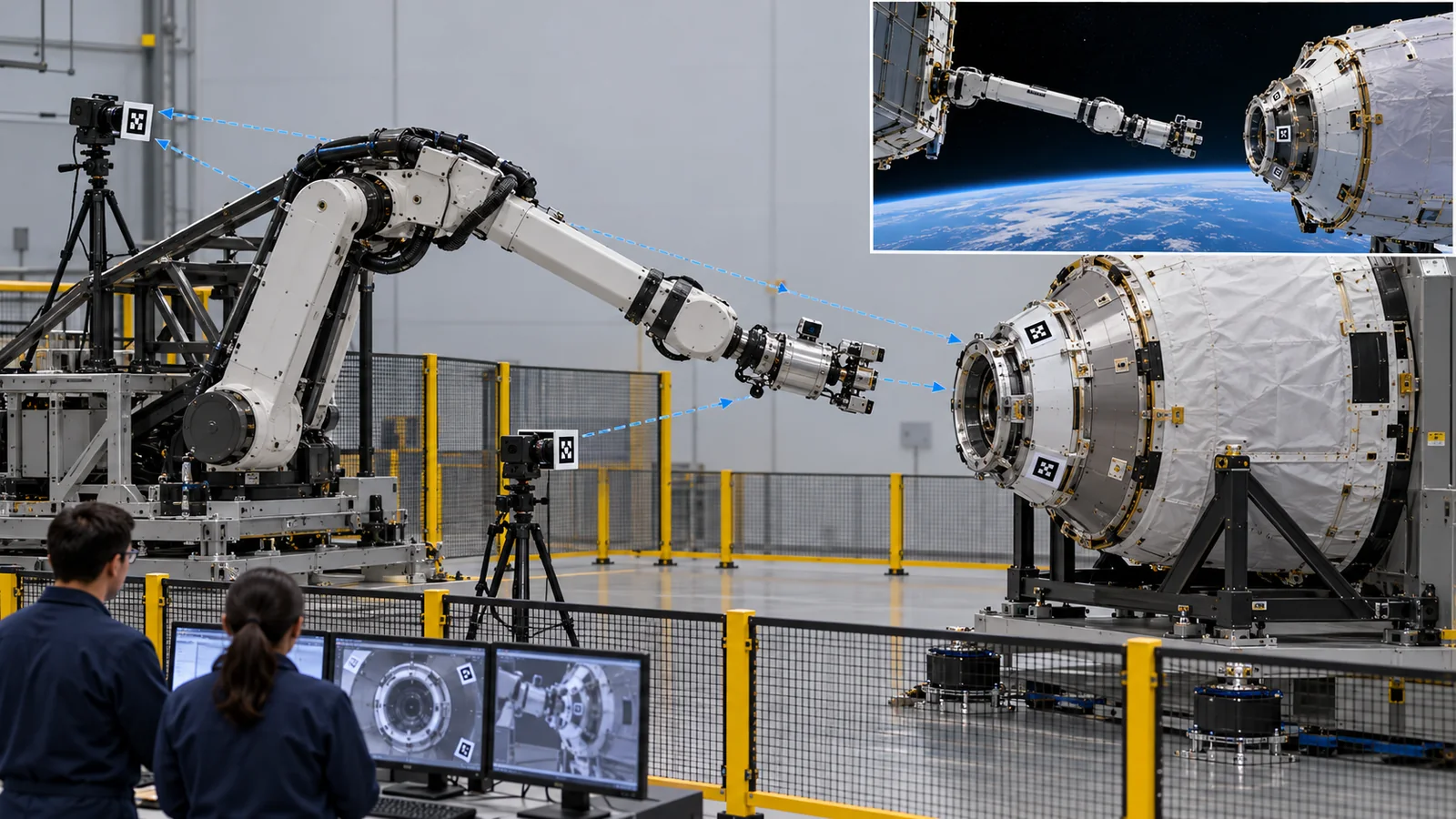 Distinguish a ground approach/docking test from an orbital demonstration. Ground-test success does not establish every service capability on an operational satellite.