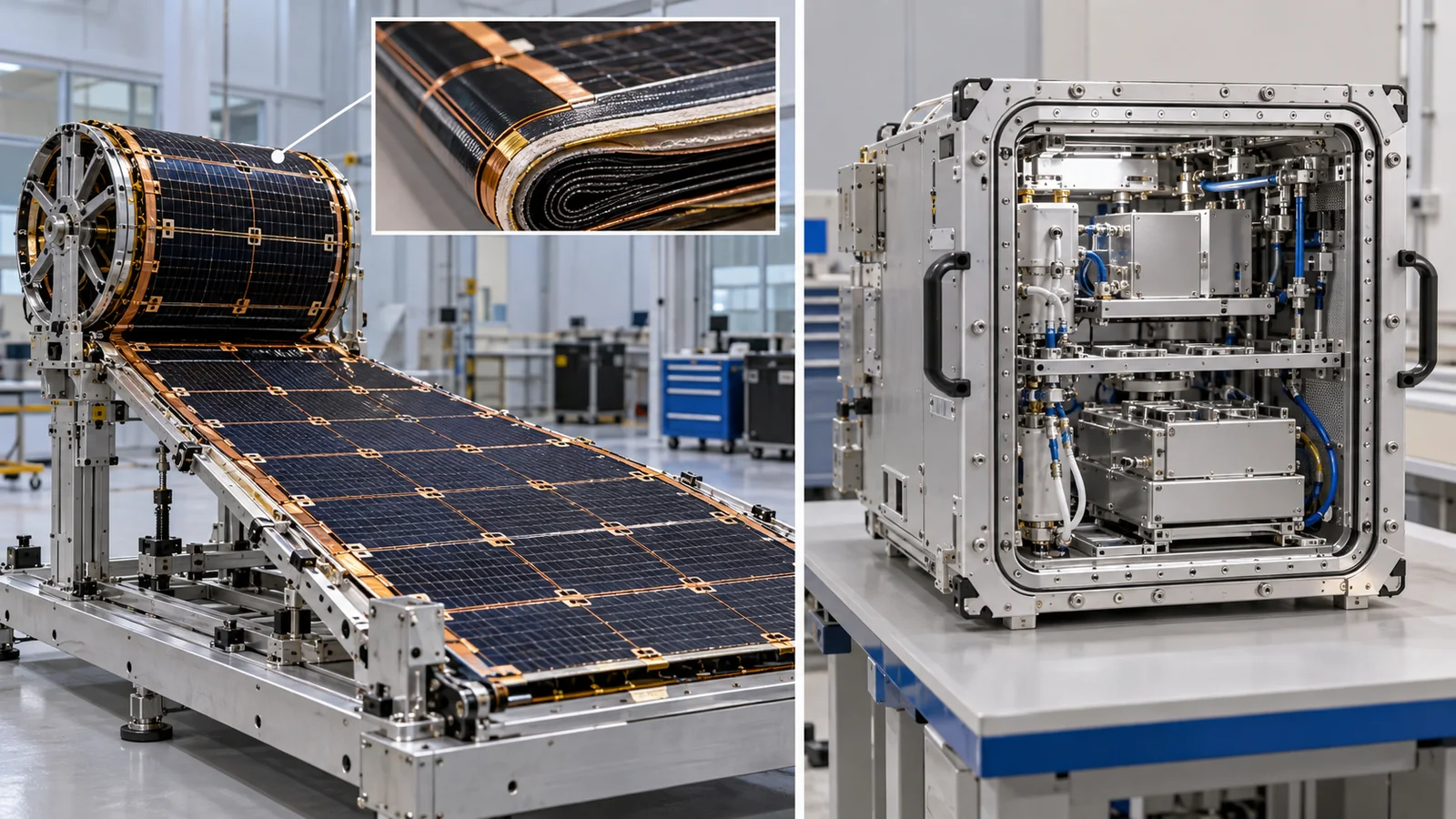 Deployable spacecraft-power components and microgravity research equipment are different product groups. Distinguish component supply from utilisation services.