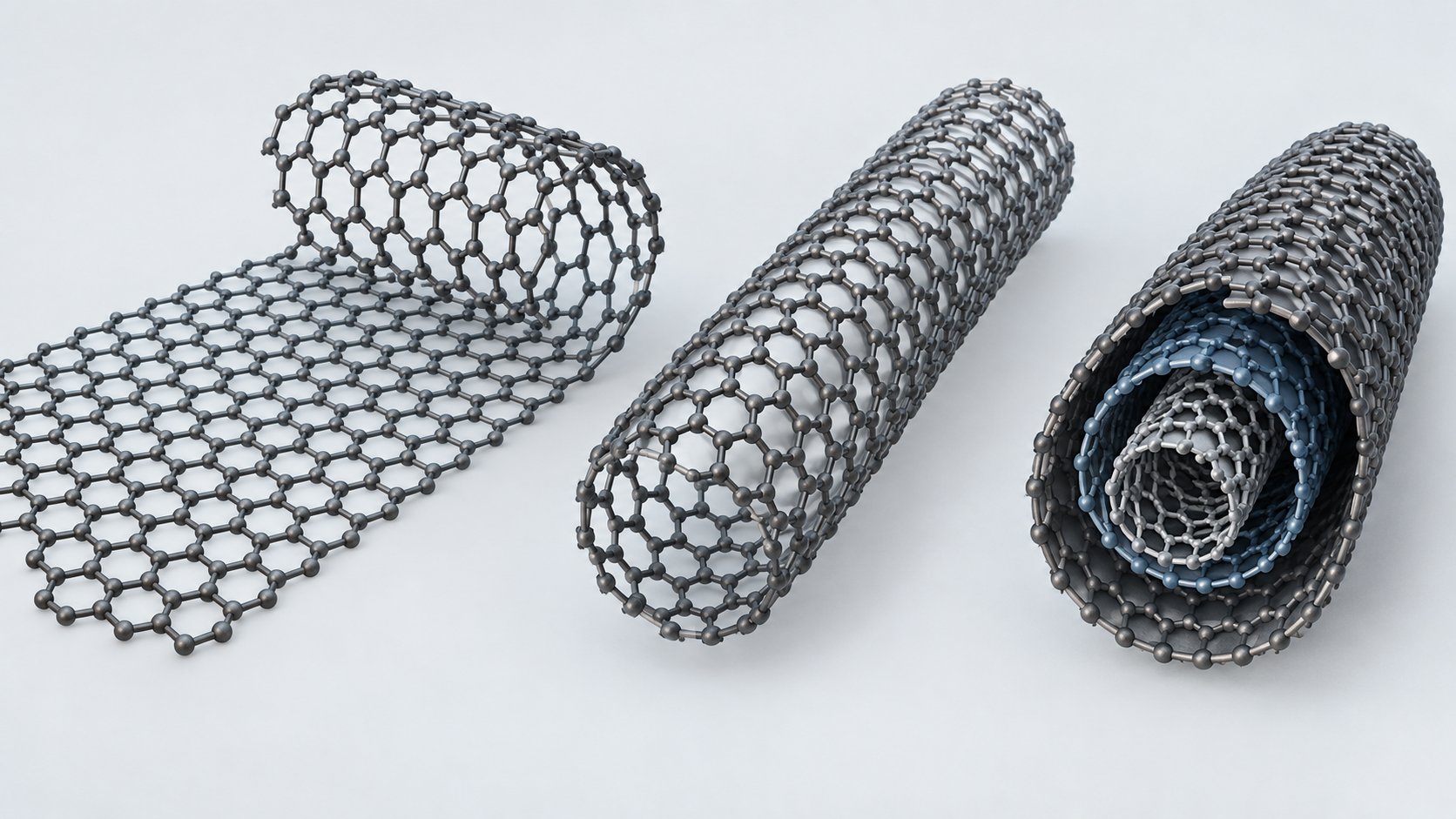 Left: a sheet rolling into a tube