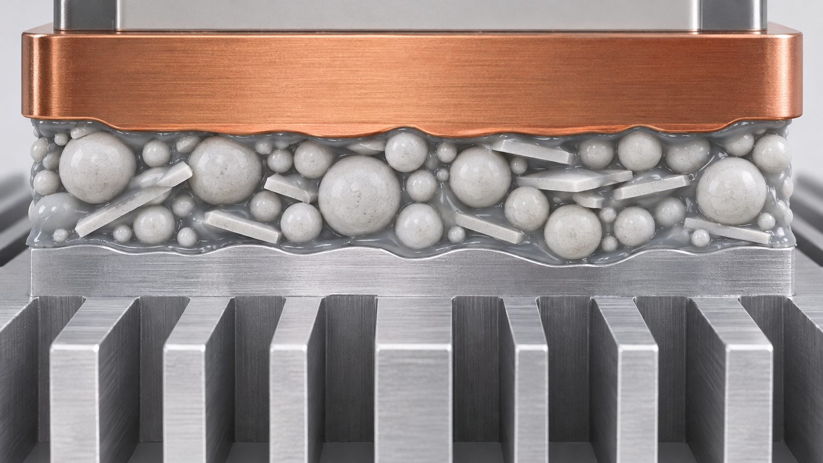 Large, small and plate-like fillers in polymer illustrate heat-transfer paths