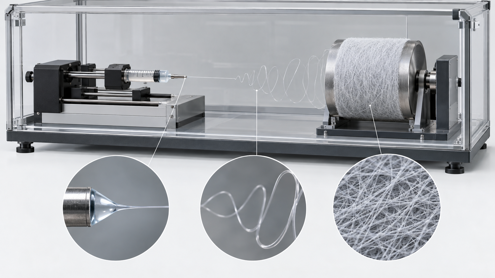 Educational illustration: Nanofibers and Electrospinning Explained