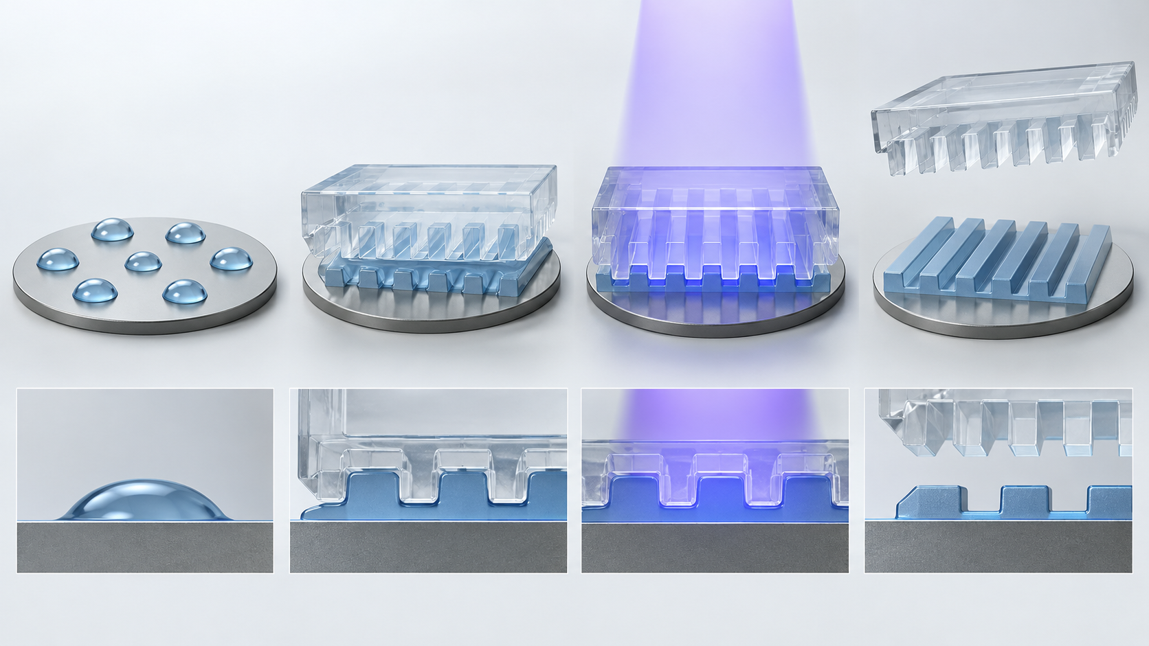 Educational illustration: Self-Assembly and Nanoimprint Explained
