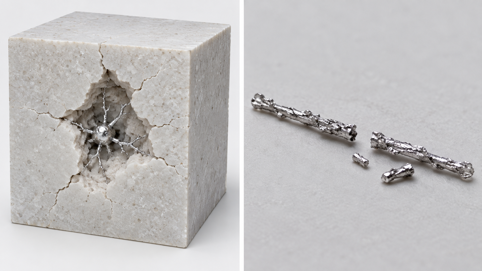 Left: growth originating at an internal electrolyte defect