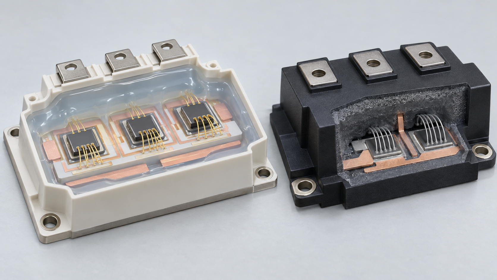 Left: protection with gel inside a case