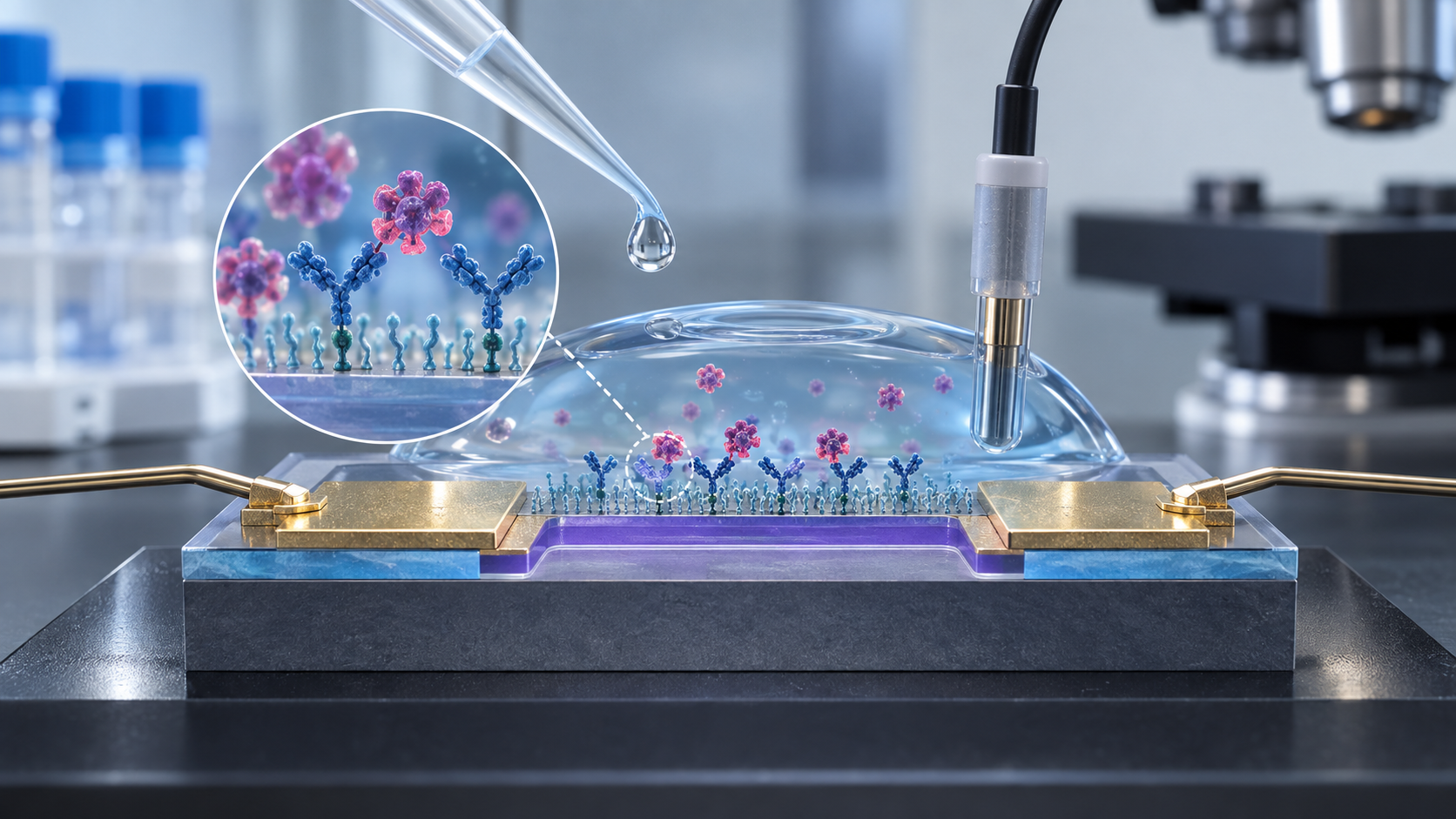 Conceptual illustration of field-effect transistor sensors