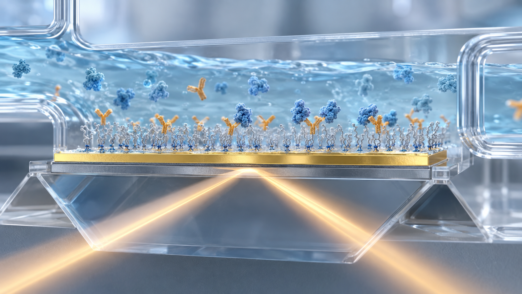 Conceptual illustration of surface plasmon resonance