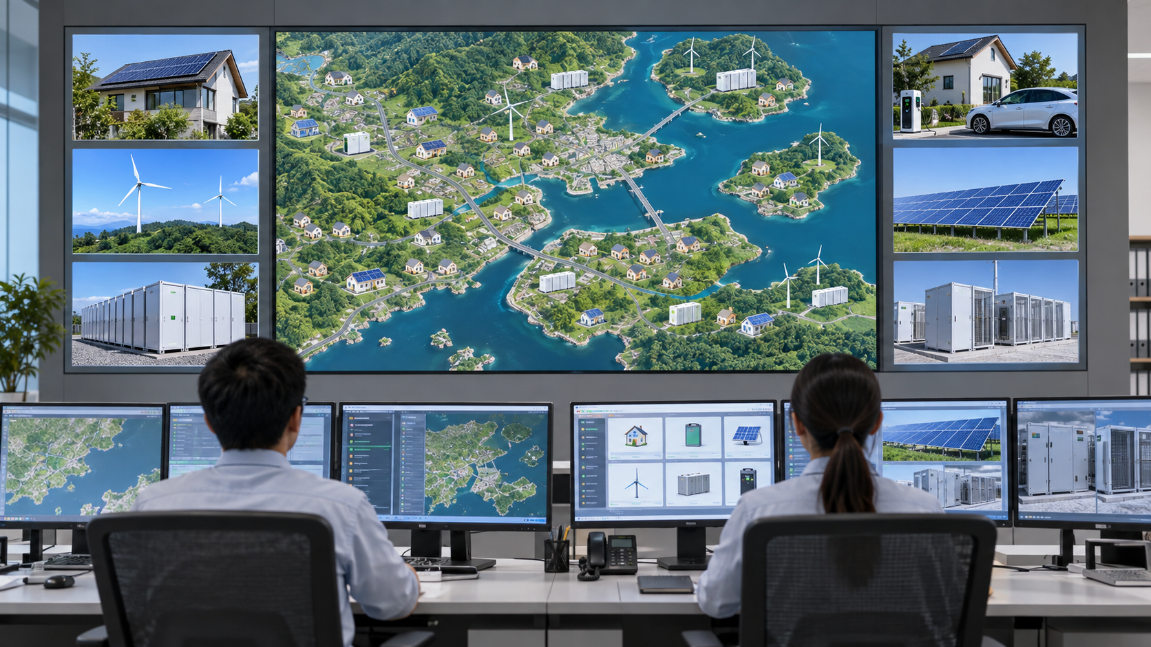 Many geographically distributed devices are monitored and coordinated