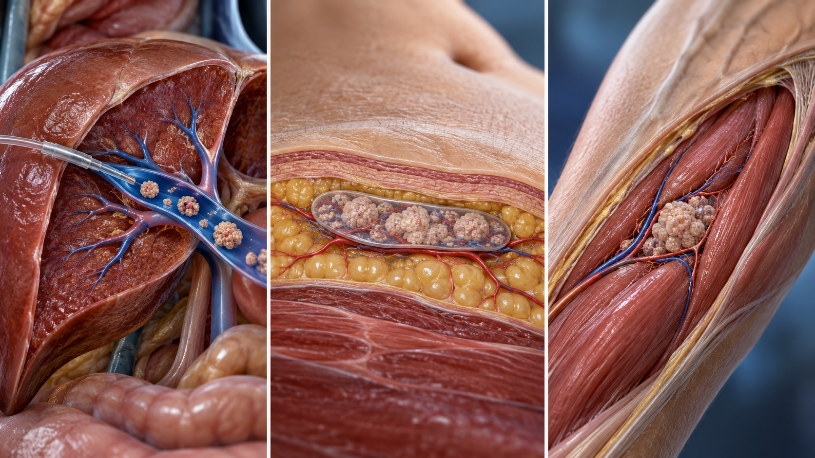 Several anatomical sites considered for islet-cell transplantation are compared