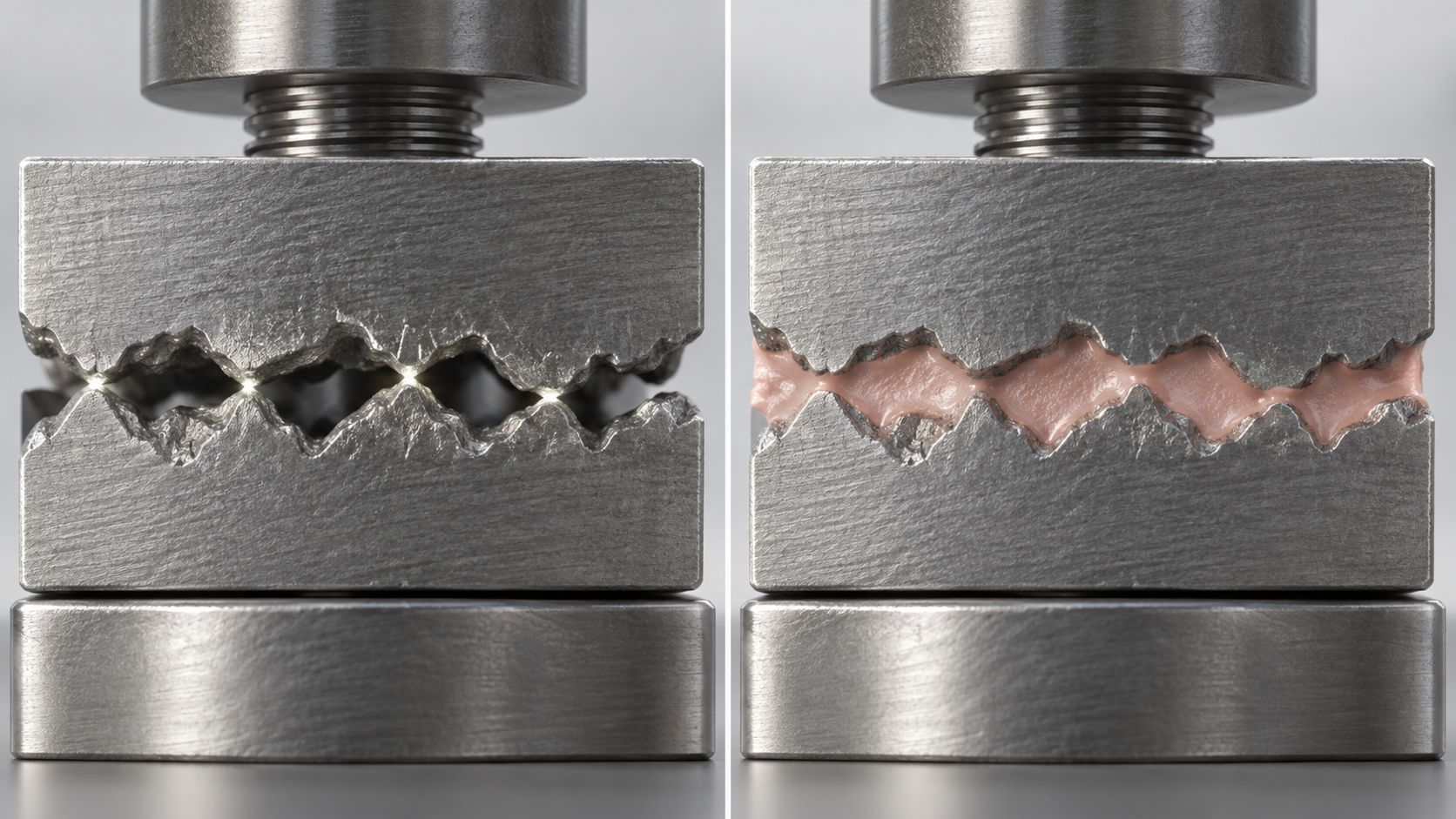 Fig. 5: TIM applied to a heat sink's contact face, with spring-loaded screws and thermally conductive adhesive tape