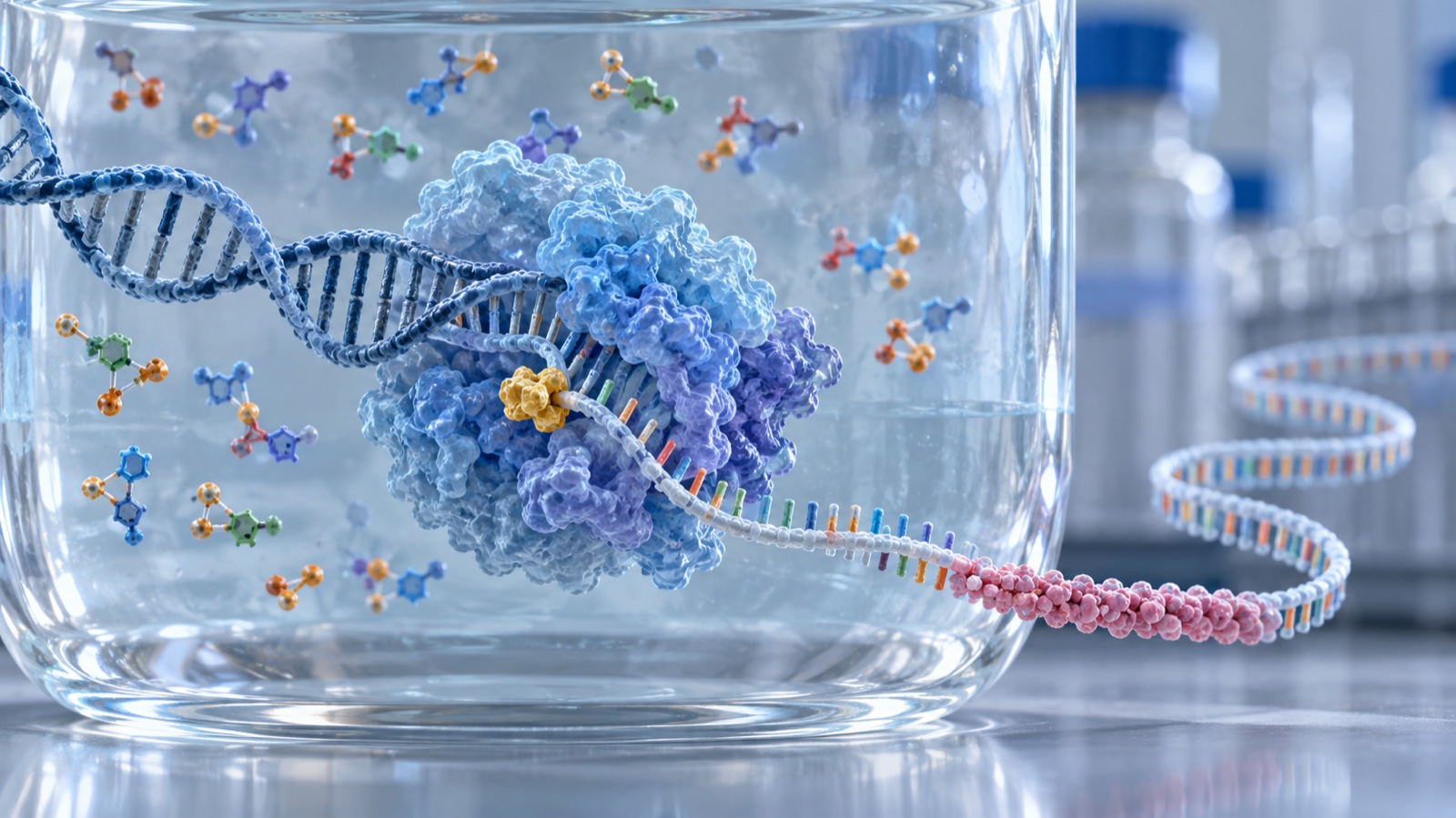 ImageGen educational illustration of mRNA production and delivery