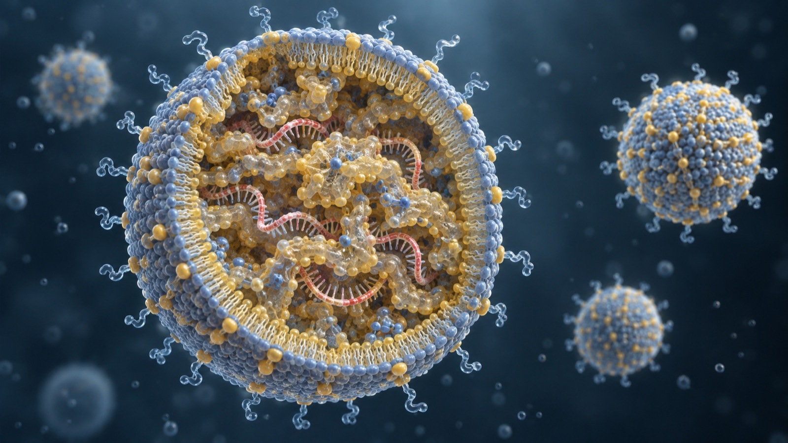 ImageGen educational illustration of lipid nanoparticle structure and delivery