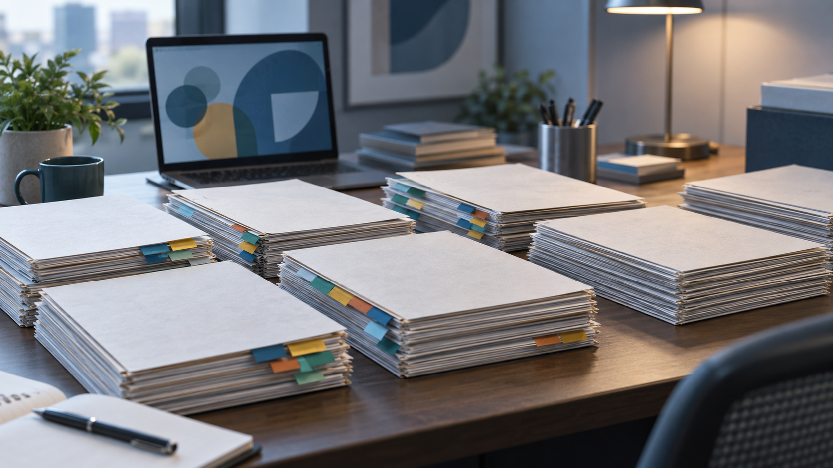Stacks of dossiers evoke the use of expedited review programs