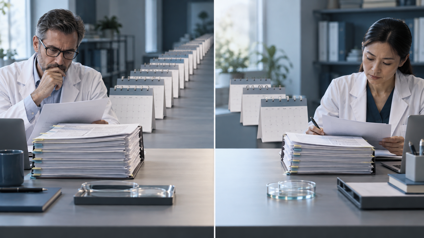 Calendars evoke the difference between standard and expedited review