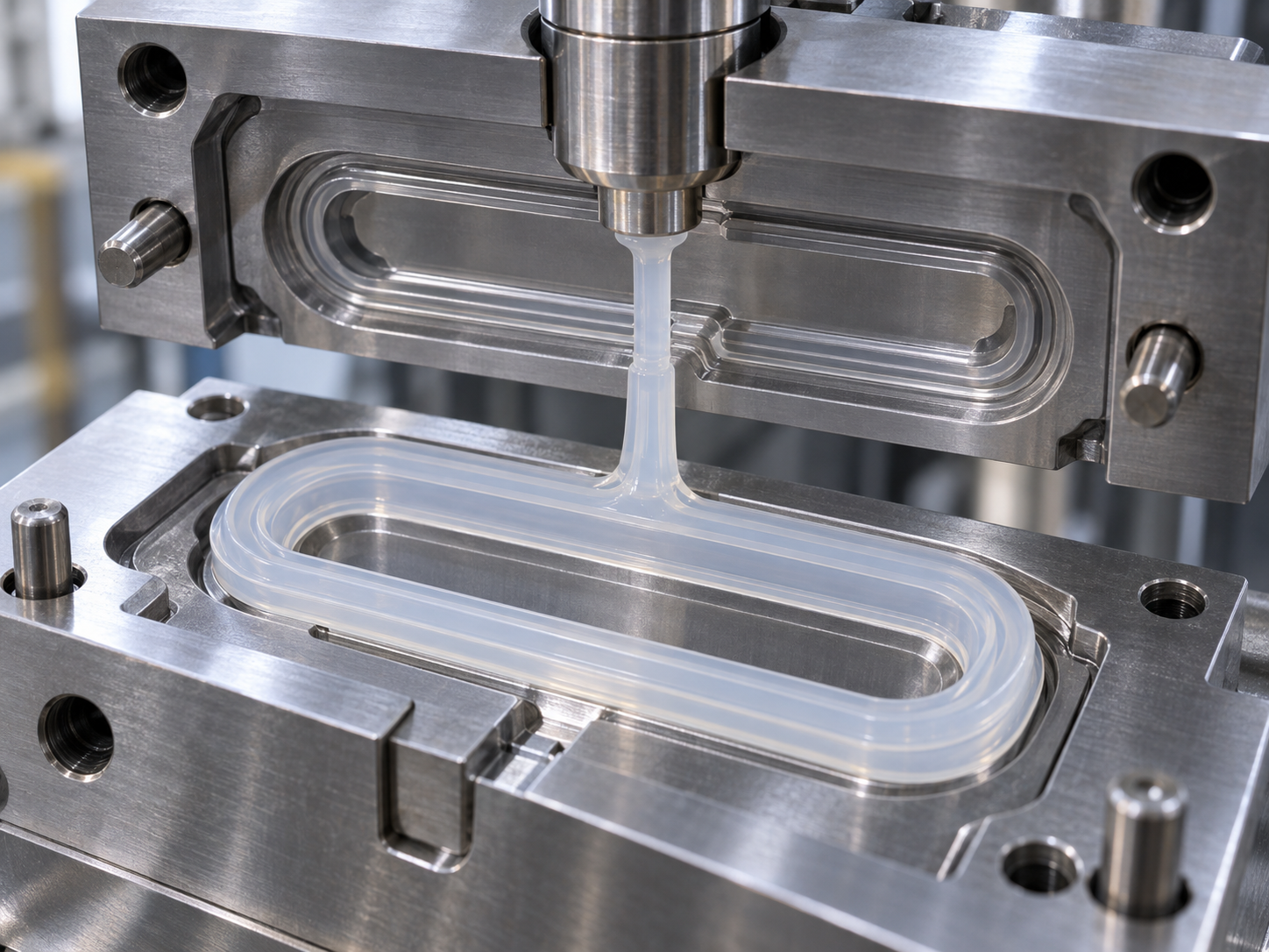 Fig. 4: moulding silicone rubber in a mould