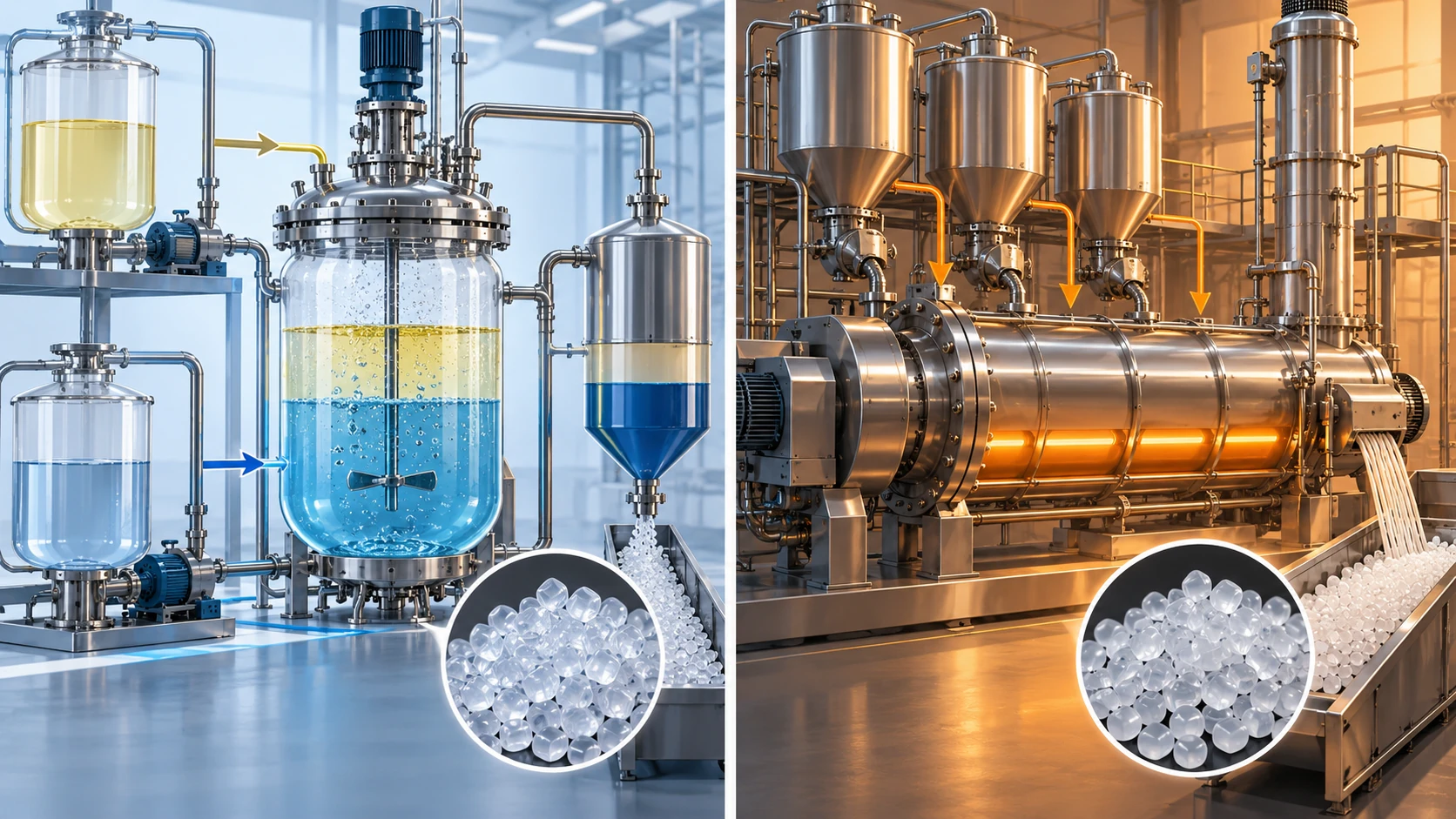 Two production routes for polycarbonate