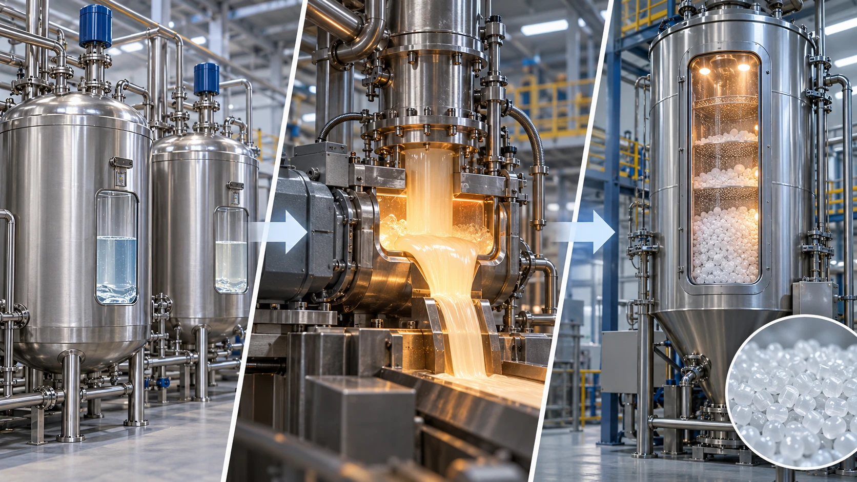 PET manufacturing process and by-products