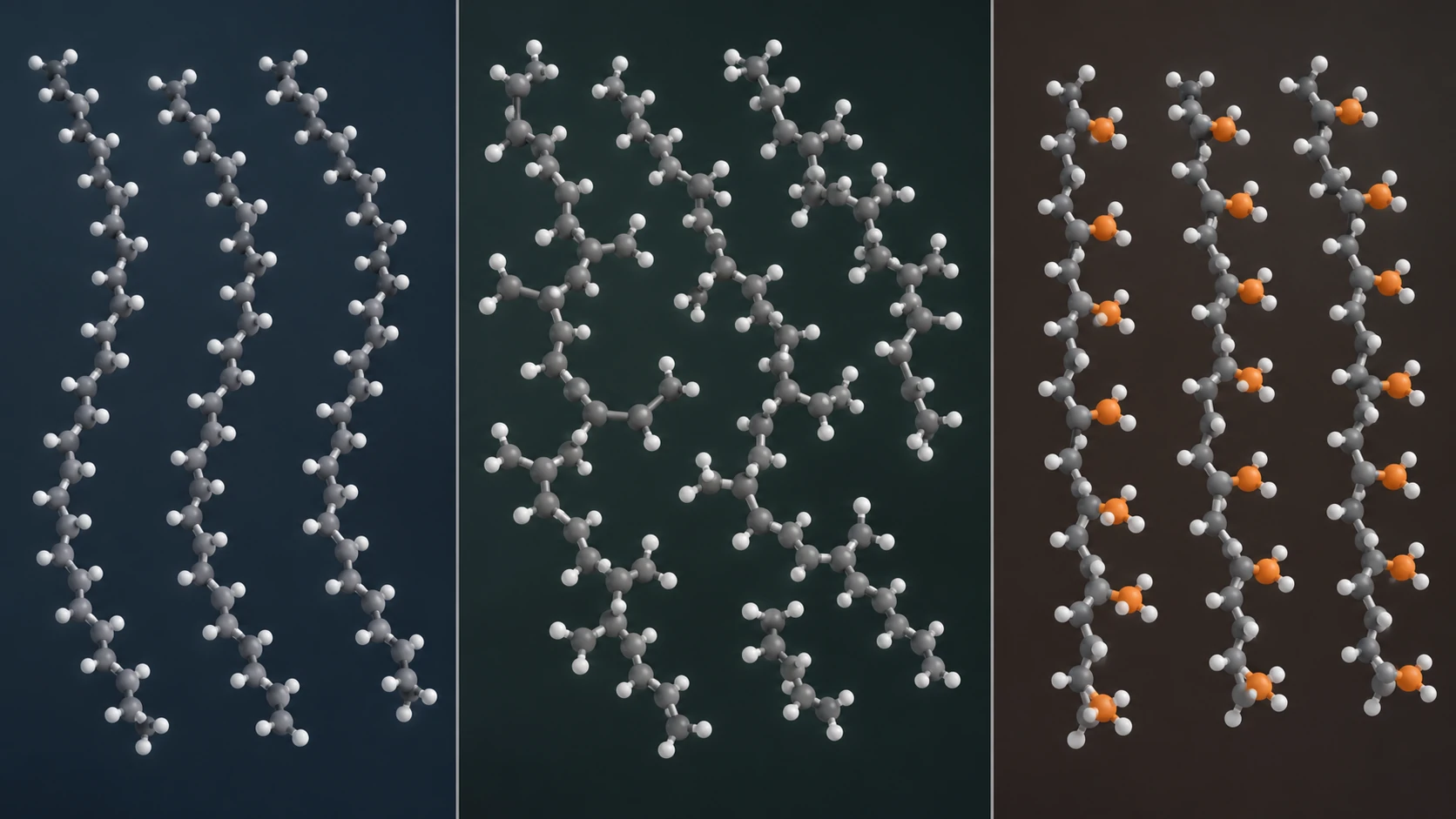 Chain structures of polyolefins