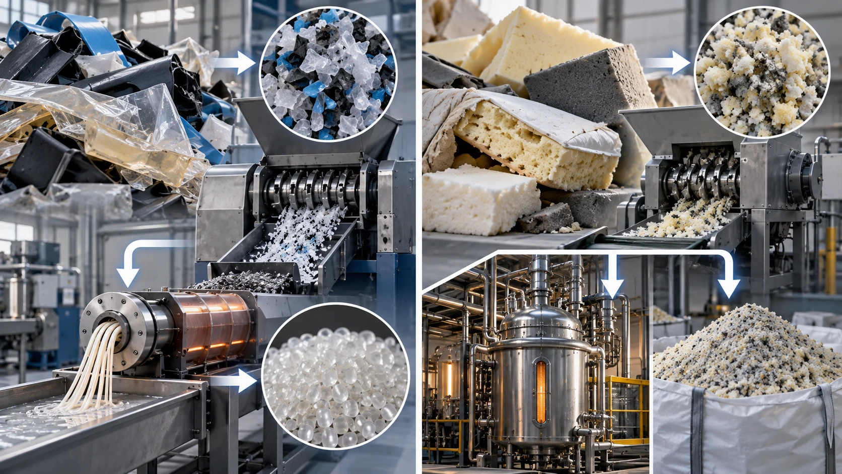 Ease of turning elastomers and polyurethane back into material