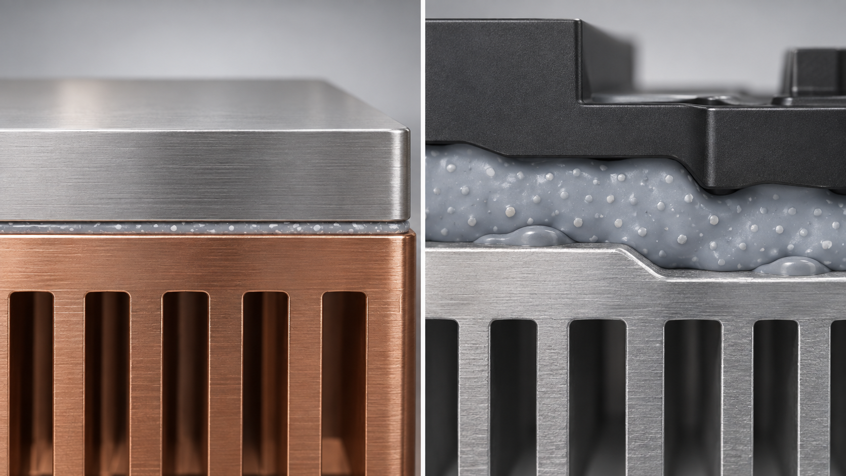 Fig. 1: gap filler filling the space between parts and a heat sink